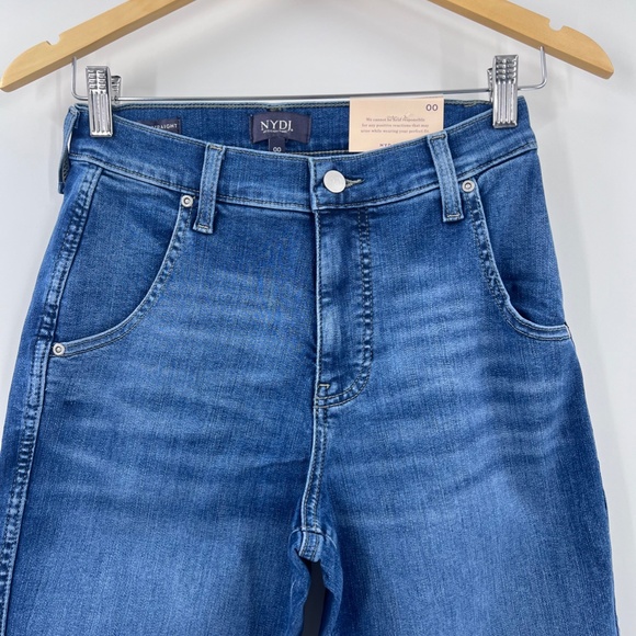 nydj Brooke loose straight jeans color opera blue new size 00 - Picture 3 of 11